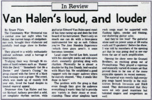 5/18/1979 Van Halen concert review
