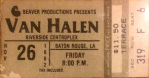11/26/1982 Van Halen ticket