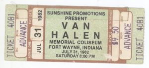 7/31/1982 Van Halen Ticket