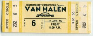 8/6/1982 Van Halen Ticket