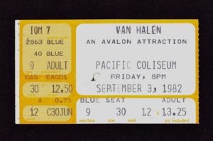 9/3/1982 Van Halen Ticket