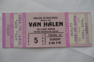 9/5/1982 Van Halen ticket