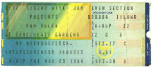 3/9/1984 Van Halen ticket