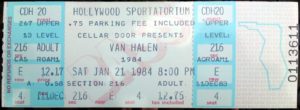 1/21/1984 Van Halen ticket