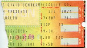 5/15/1981 Van Halen ticket