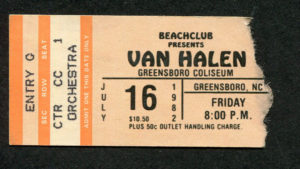 7/16/1982 Van Halen ticket