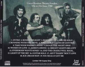 5/26/1980 Van Halen bootleg cover